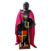 Full body black knight suit of armor for medieval cosplay